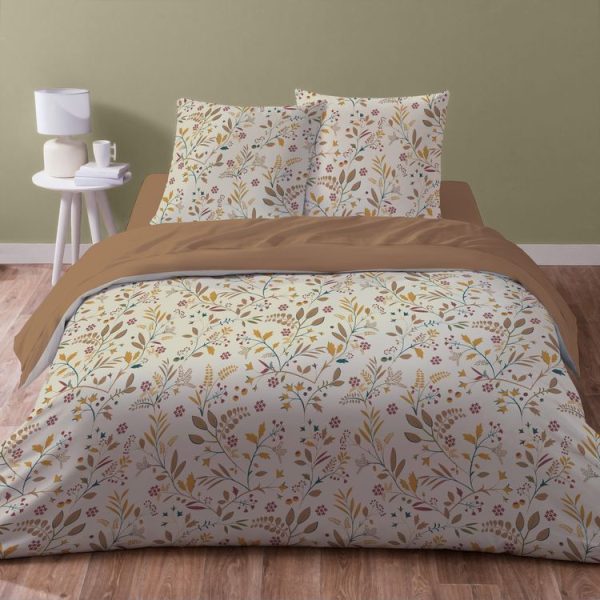 Remise ❤️ Parure Housse De Couette En Microfibre Motif Floral LYSE 👏 1