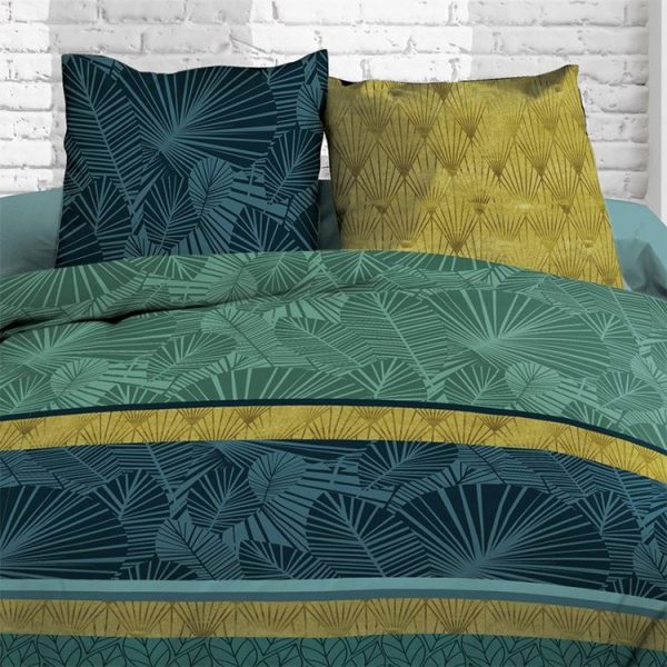 Sortie 💯 Kaliss Housse De Couette 240×260 Jade + 2 Taies 100% Coton 57 Fils ❤️ 3