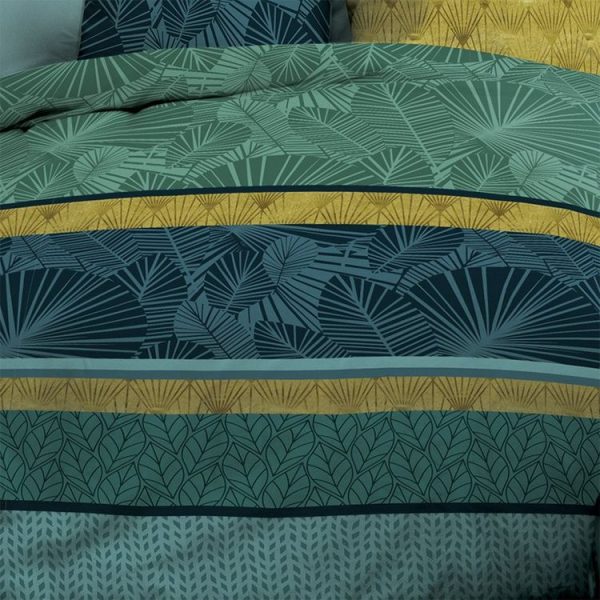 Sortie 💯 Kaliss Housse De Couette 240×260 Jade + 2 Taies 100% Coton 57 Fils ❤️ 4