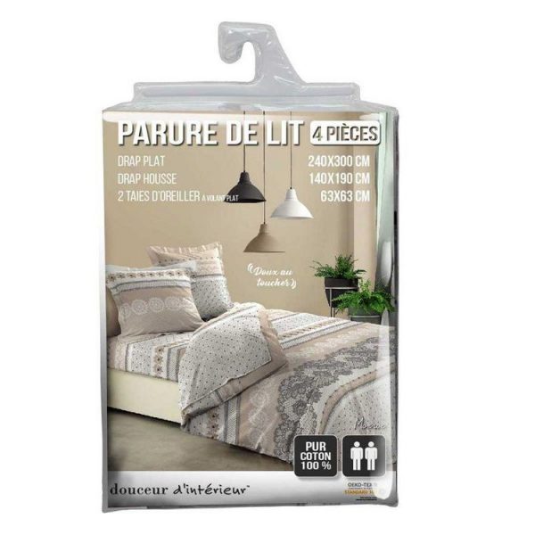 Bon marché 🔔 Paris Prix Parure De Drap 4 Pièces Monroe Naturel 🥰 3