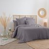 Le moins cher 🧨 Housse De Couette Lin Adorable 260x240cm Gris Ardoise 🤩 11