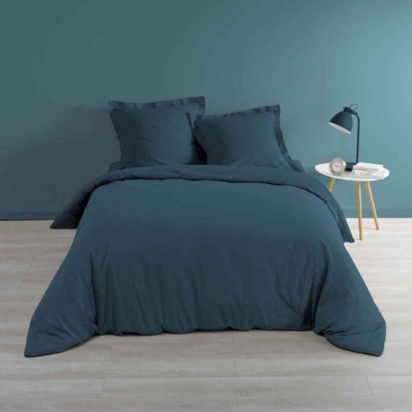 Meilleure vente ✨ Paris Prix Housse De Couette Percaline 260x240cm Bleu 🧨 1