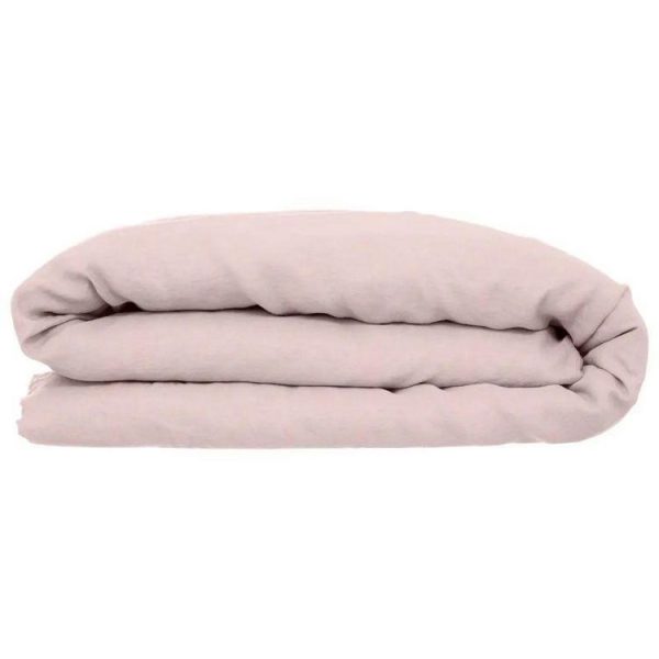 Offres 🛒 Housse De Couette Lin Adorable 240x220cm Rose Poudré 🎉 3
