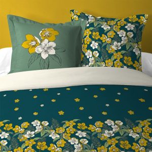 Offres 🧨 Lovely Casa Housse De Couette 260×240 Daphné + 2 Taies Coton 57 Fils 🔔 7