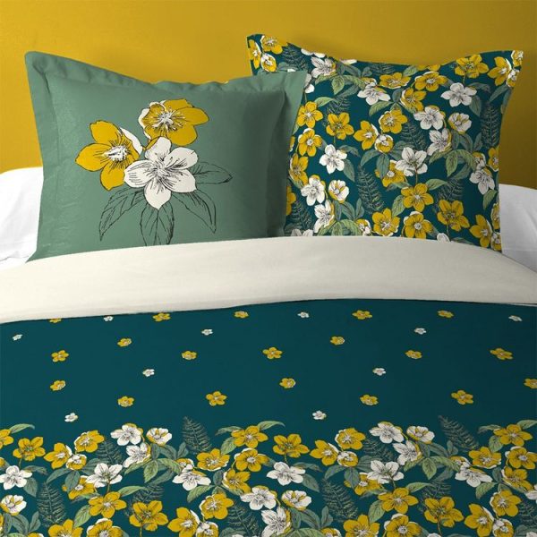 Offres 🧨 Lovely Casa Housse De Couette 260×240 Daphné + 2 Taies Coton 57 Fils 🔔 3