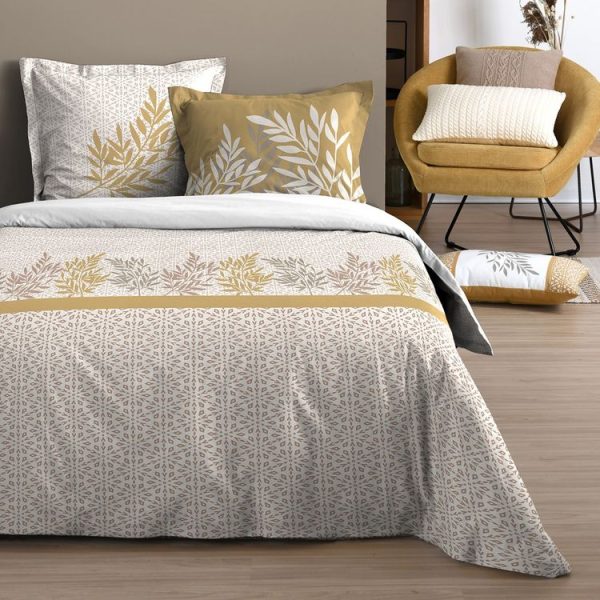 Promo 🥰 Lovely Casa Housse De Couette 260×240 Boden Moutarde + 2 Taies Coton 57 Fils ❤️ 1