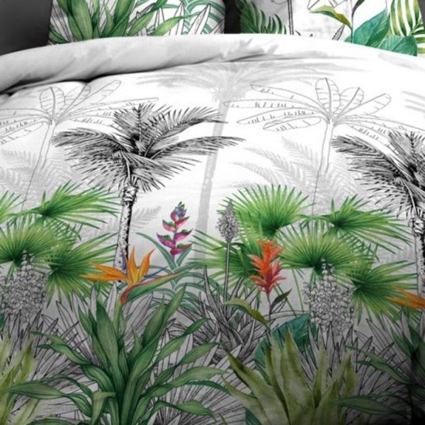 Le moins cher 😀 Kaliss Housse De Couette 220×240 Fleur De Paradis + 2 Taies 100% Coton 57 Fils 👍 4