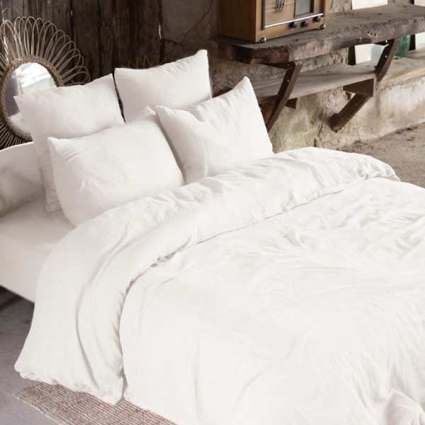 Vente flash ✔️ No Name Housse De Couette Unie 200×200 Cm Gaze De Coton Chantilly 😀 1