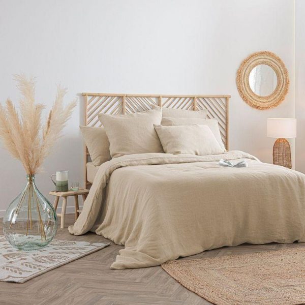 Nouveau 🛒 Housse De Couette Lin Adorable 240x220cm Beige Lin 🔥 1
