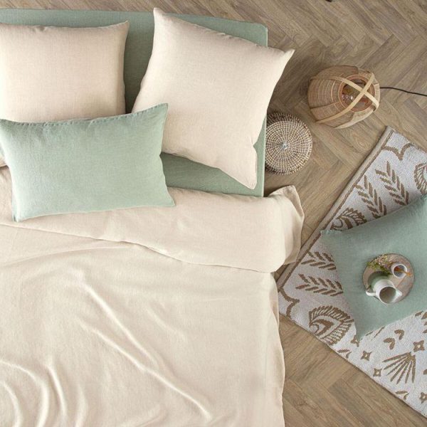 Nouveau 🛒 Housse De Couette Lin Adorable 240x220cm Beige Lin 🔥 4