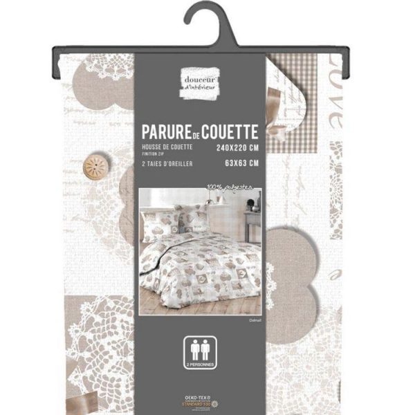 Sortie 🤩 Paris Prix Parure De Lit 3 Pièces Dalmali 240x220cm Blanc ✔️ 3
