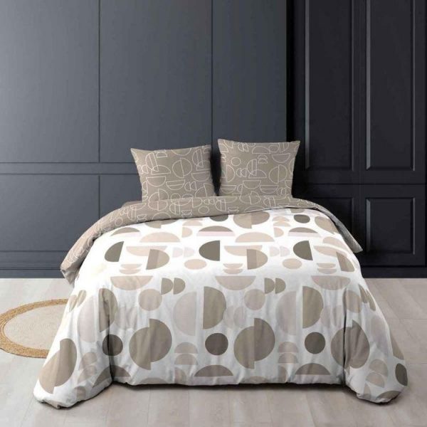 Meilleure vente 👏 Paris Prix Parure De Lit 3 Pièces Pastille 240x220cm Taupe 😉 1