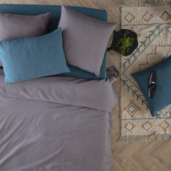 Meilleure affaire ❤️ Housse De Couette Lin Adorable 240x220cm Gris Ardoise 😍 4