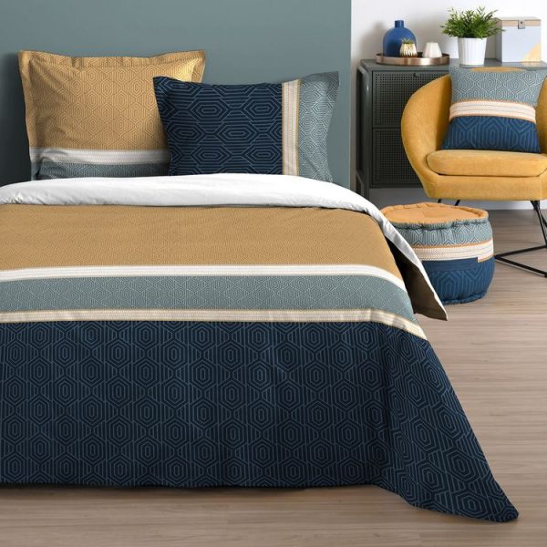 Budget 🎁 Lovely Casa Housse De Couette 240×220 Houston + 2 Taies Coton 57 Fils 👍 1