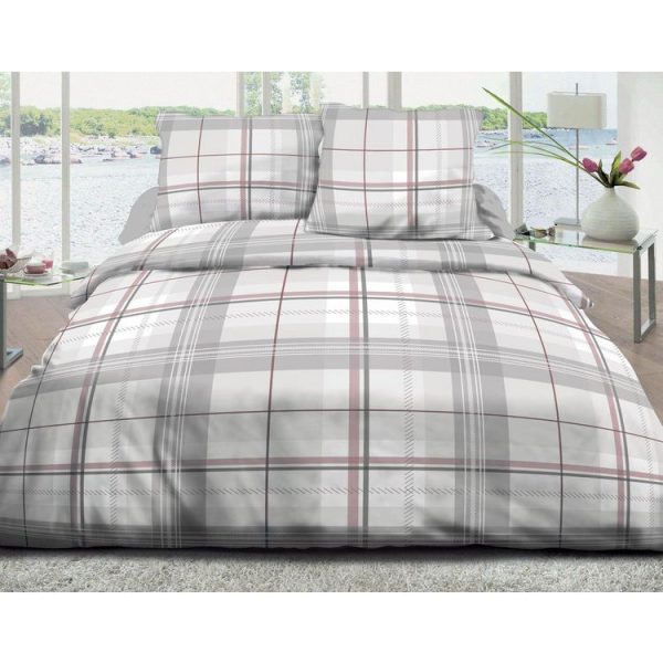 Nouveau 👏 Le Linge De Jules Housse De Couette 220×240 + 2 Taies Pur Coton 57 Fils – Bristol Rose 💯 1