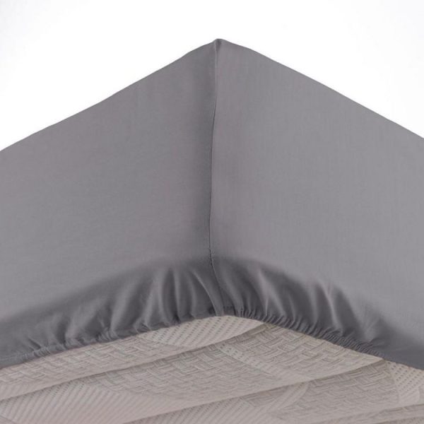 Sortie 😍 Paris Prix Drap Housse Lina 160x200cm Gris ✨ 1