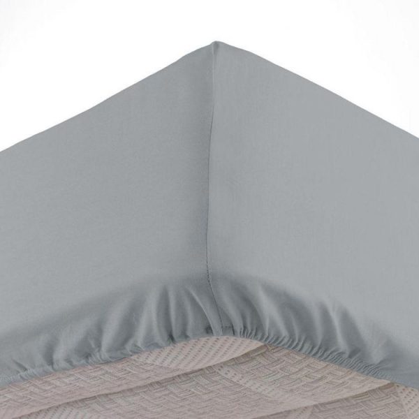 Meilleure affaire 🛒 Paris Prix Drap Housse Lina 160x200cm Gris Galet 🔔 1