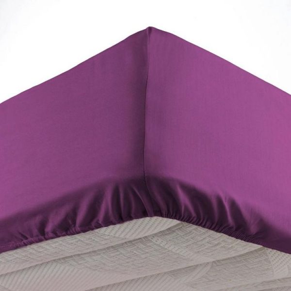 Meilleure vente ⌛ Paris Prix Drap Housse Lina 160x200cm Myrtille 🎉 1