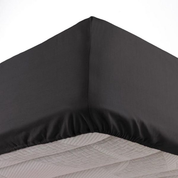 Sortie 🎁 Paris Prix Drap Housse Lina 160x200cm Charbon 😉 1