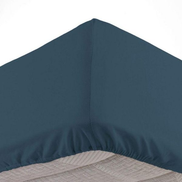Bon marché 👍 Paris Prix Drap Housse Lina 180x200cm Bleu Nuit 😀 1