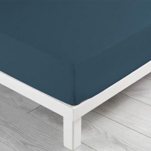 Sortie ⭐ Paris Prix Drap Housse Lina 160x200cm Bleu Nuit ⭐ 7