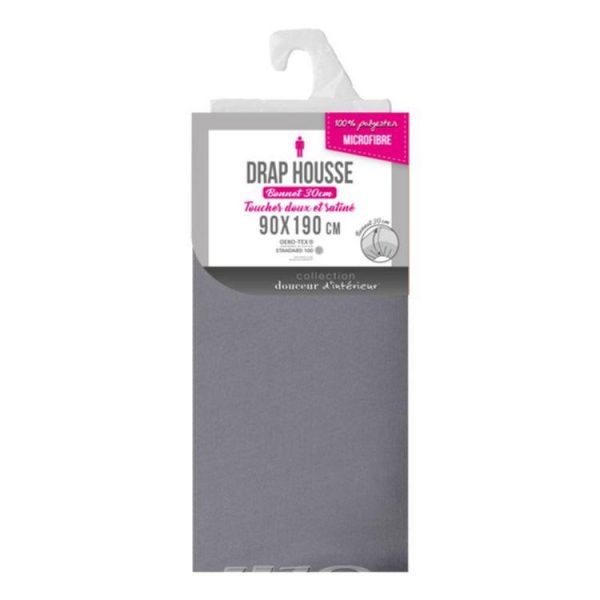 Remise 😉 Paris Prix Drap Housse Oscar 90x190cm Anthracite 😍 3