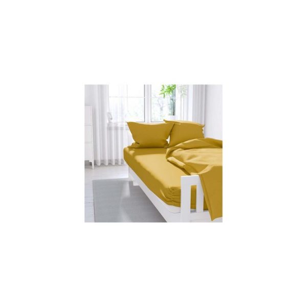 Meilleure vente 🔔 ZZZ Drap Housse Uni 160×200 Cm ZZZ Jaune 🥰 4