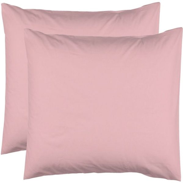 Sortie ❤️ Le Linge De Jules 2 Taies D’Oreiller 63 X 63 Cm – Rose Poudré 💯 1