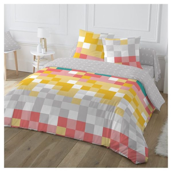 Budget ✔️ Parure Housse De Couette Fantaisie En Polycoton 51 Fils DEBIE 🥰 1
