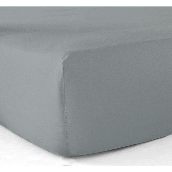 Budget ✨ Le Linge De Jules Drap-housse 100% Coton 57 Fils Gris – 140 X 190 Cm 👏 1
