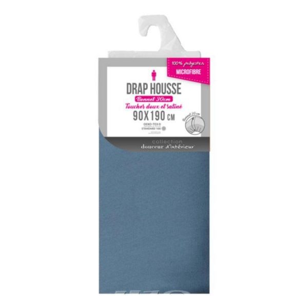 Coupon 🔥 Paris Prix Drap Housse Oscar 90x190cm Bleu 💯 3