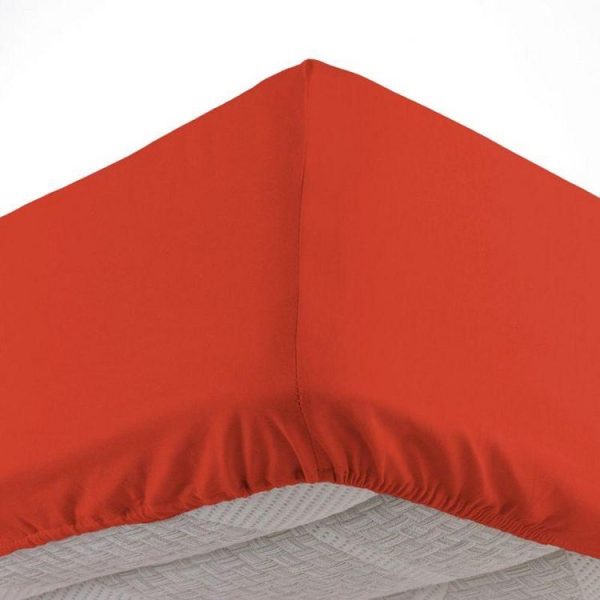 Meilleure vente 🔔 Paris Prix Drap Housse Lina 160x200cm Paprika ✨ 1
