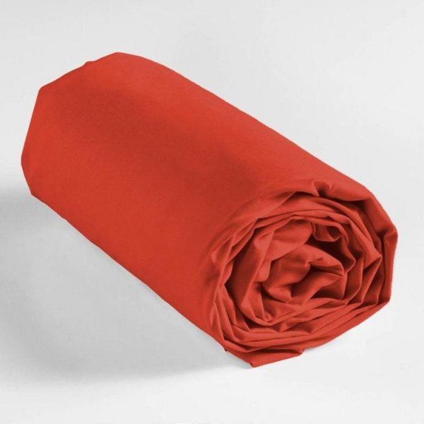 Meilleure vente 🔔 Paris Prix Drap Housse Lina 160x200cm Paprika ✨ 4