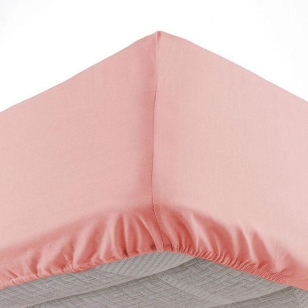 Budget 💯 Paris Prix Drap Housse Lina 90x190cm Rose Dragée 👏 1