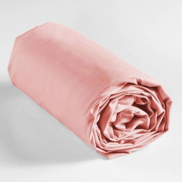 Budget 💯 Paris Prix Drap Housse Lina 90x190cm Rose Dragée 👏 4