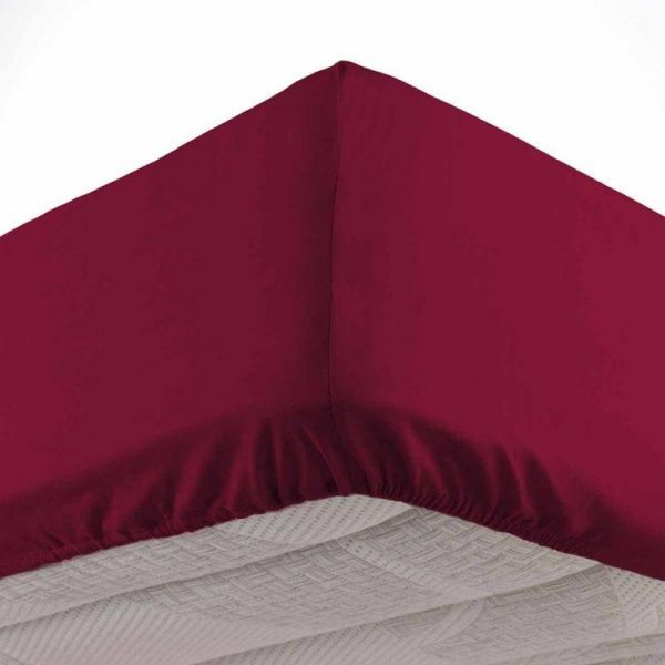 Budget 🌟 Paris Prix Drap Housse Lina 180x200cm Rouge 👍 1