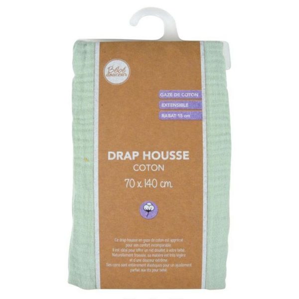 De gros 😉 Paris Prix Drap Housse Bébé Extensible 70x140cm Vert Céladon ⭐ 4