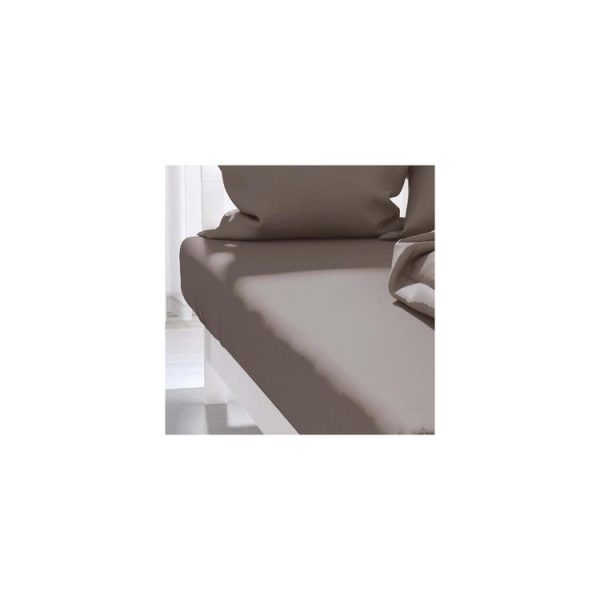 Tout neuf 🌟 ZZZ Drap Housse Uni 160×200 Cm ZZZ Taupe 🧨 1