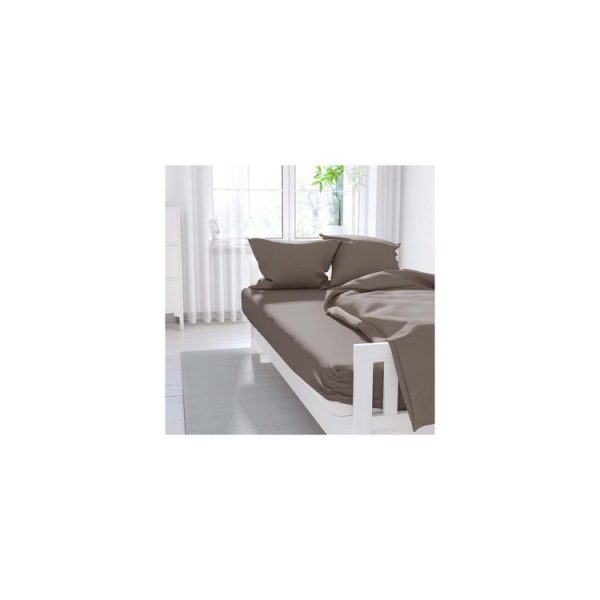 Tout neuf 🌟 ZZZ Drap Housse Uni 160×200 Cm ZZZ Taupe 🧨 4