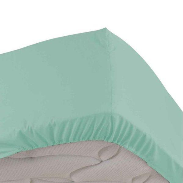 Vente flash ❤️ Paris Prix Drap Housse Percaline 180x200cm Sauge 🛒 1