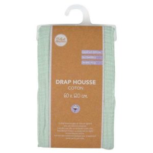 Bon marché 🎁 Paris Prix Drap Housse Bébé Extensible 60x120cm Céladon ❤️ 9