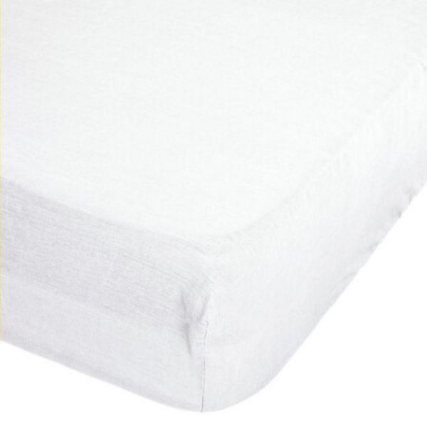 Grosses soldes 🤩 Drap Housse En Lin Adorable 140x190cm Blanc 🧨 1