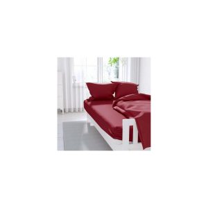 Sortie ⌛ ZZZ Drap Housse Uni 90×190 Cm ZZZ Rouge ❤️ 9