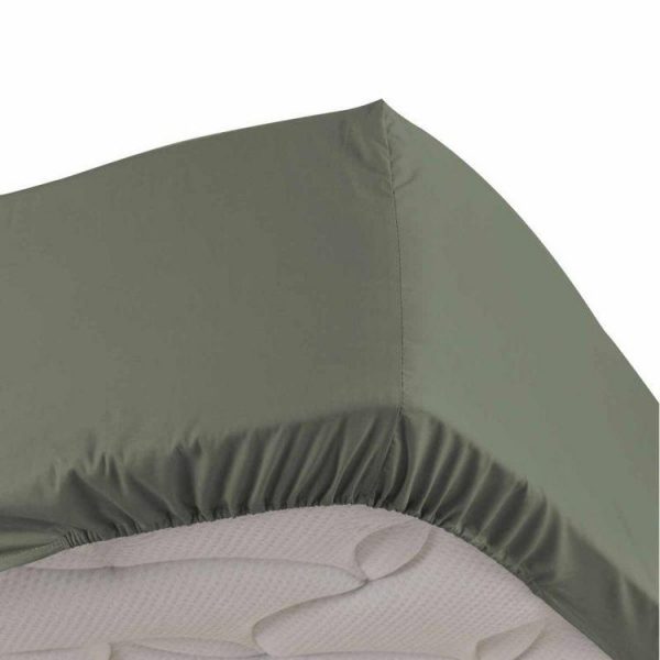 Remise 💯 Paris Prix Drap Housse Percaline 140x190cm Kaki 🌟 1
