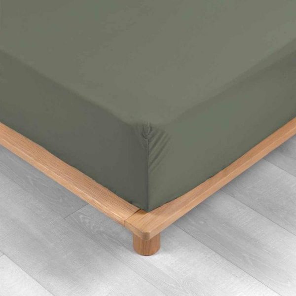 Remise 💯 Paris Prix Drap Housse Percaline 140x190cm Kaki 🌟 4