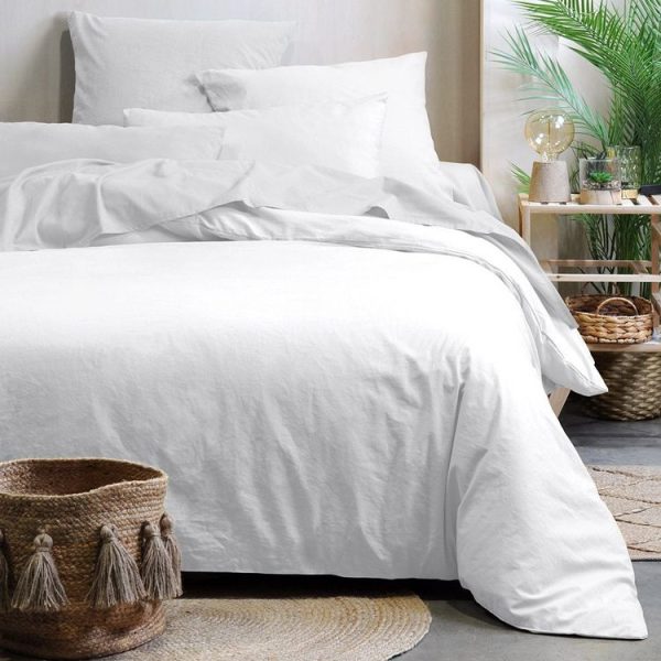 Le moins cher 🧨 Lovely Casa Drap Housse 180×200 Cm 100% Coton Bio 57 Fils Horizon Blanc 💯 3