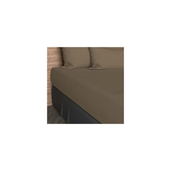 De gros 🎁 Soleil D’ocre Drap Housse 90×190 Cm En Coton 57 Fils SOLEIL D’OCRE Taupe ⌛ 1
