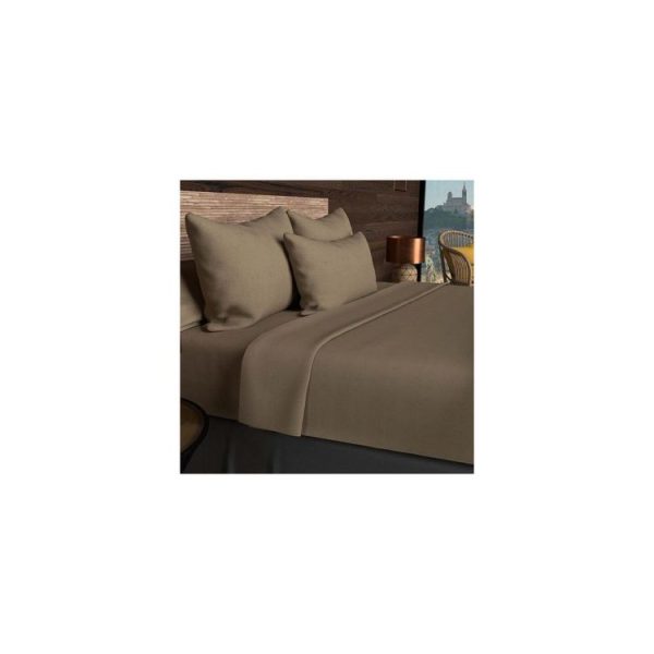 De gros 🎁 Soleil D’ocre Drap Housse 90×190 Cm En Coton 57 Fils SOLEIL D’OCRE Taupe ⌛ 4