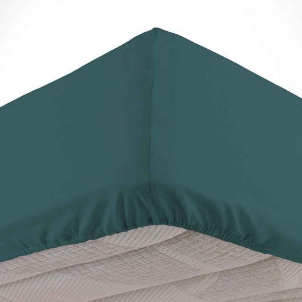 Tout neuf 🎉 Paris Prix Drap Housse En Coton Linette 160x200cm Pétrole 👍 1