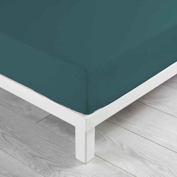 Tout neuf 🎉 Paris Prix Drap Housse En Coton Linette 160x200cm Pétrole 👍 3